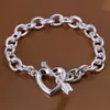 Mode dames 925 zilveren plaat armband 8 stuks veel gemengde stijl, vlinder hart bloem sterling verzilverde bedelarmband DFMB33