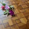 Teak Golden Yellow Wood Floor Hardwood Parkett Kakel Heminredning Möbel Medaljong Inlägg Konst Väggpaneler Marquetry Engineered Lacked