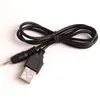 200pcs / lot Groothandel 70cm Hoge snelheid USB naar DC2.5 Black Power Cable Port Charger Cable + DHL