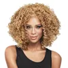 WoodFestival African american wig synthetic short afro kinky curly wigs for black women medium length fiber hair8385717