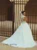 Free Shipping Elegant A-Line Princess Straps Sleeveless Beading Court Train Tulle Long Tail Middle East Arabic Wedding Dresses Bridal Gowns