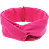 Mode Baby Girls Elastic Soft Cotton Knot Headbands Infant Cute Cross Hairbands Barn Hårtillbehör Kids Hairband Headwear Kha218