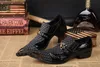 Ручной Британский Стиль Мужская Обувь Повседневная Скольжения На Кожаная Обувь Плоские Туфли Человек Черный Оксфорды Мода Бизнес Обувь Свадебные Заклепки Весна Мужчины