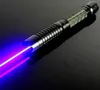 neueste Hohe qualität Starke leistung militär 200000 m Taschenlampen blaue laserpointer 450 nm SOS Strahl Taschenlampe Jagd Lehre lazer 5 kappen