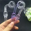 colorful glass pipe skull smoking handle pipes curved mini 6inches smoking pipes hand blown recycler oil burner