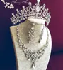 3 pçs / set Casamento Noiva Jóias Accessaries Set (Crown + Brinco + Colar) Crystal Leaves Design LDRESS39