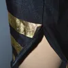 2016 A Explosão Personalidade Moda Real 5 Palavra Black Gilding Ventilação Sexy Maxi Vestido De Praia Barato Casual Denim Para Mulheres Bodycon Vestidos