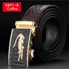 New fashion new automatic belt buckle belt J selling men's leather crocodile male belt size 110-125mm 273g