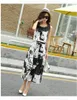 Women Retro Ink Printing Loose Long Section Vintage 2016 Summer Style Round Neck Sleeveless Cotton Dress Plus Size