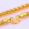 Bizans zinciri 18 K sarı altın dolu erkek zinciri kolyaca aksesuarları