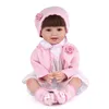 22 Zoll Weiche Silikon Vinyl Reborn Baby puppe Tuch Körper Neue Geboren Baby Puppe Spielzeug Weihnachten Geburtstag Geschenk