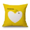 가정 및 사무실 소파 의자 침대 소파에 대한 현대적인 장식 almofada 노란색과 검은 색 사랑의 쿠션 커버 영어 문자 cojines 심장