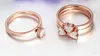 Coração Cristal Rose Anéis De Ouro Para As Mulheres Amor Moda Jóias Design Coreano Atacado Partido Presente Novo