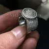 Rings Vecalon Canale Impostazione Donne da donna Ring 240pcs Diamond Cz 925 Sterling Silver Couple Engagement Ring Regalo