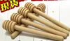 500st Wood Spoon Jam Dipper Mini Long Träsked Stick Natural Beech Wood Spoon