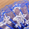 Rose Plastic Frame Lace Silk Hand Fan Chinese Craft Dance Folding Fan 15 Colors 100pcs/lot