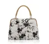 Fashion female package 2016 new style Chinese wind blue and white porcelain stone grain printing mirror bag ladies handbags2062