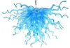 Pretty Blue Colored Blown Chandelier Lamp Wedding Decor European Style Murano Glass Fancy Light