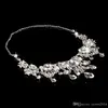 Sparkly Beaded Crystals Wedding Accessories Diamond Necklace Jewelry Sets Bridal Earrings Rhinestone Crystal Party