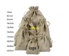 50pcs/lot 7*9cm 8*11cm 9*12cm 10x15cm 13*18 15*20cm 17*23cm 20*25cm 20*30cm 25*35cm Burlap Jute Drawstring Gift Jewelry Pouches Bags