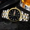 Top marque de luxe amoureux Couple montres hommes Date jour Montre étanche femmes or acier inoxydable Quartz montre-bracelet Montre Homme