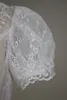 Magnifique cape de mariage image réelle pure dentelle longue vestes de mariée manches courtes robe de mariée sur manteaux avec train