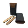Nouveau produit Gadgets détachables en cuir doublé de bois de cèdre peut contenir un humidificateur de voyage portable à cigare 3 tubes