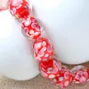 Commercio all'ingrosso di perline di vetro murano per realizzare braccialetti con ciondoli Collana Decorazione Petali Disegni di fiori 12mm 14mm Forniture di gioielli con perline rotonde