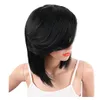 Fashion Human Hair Wigs Wigs Side Bangs Brasilian Wavy 180 Densità Gluveless Short Short Full Full Full Front Wig a circa 12 pollici Diva18224345