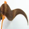 #4 Estensione dei capelli con punta a U per capelli lisci brasiliani castano scuro 100 g 100 estensioni dei capelli pre incollate