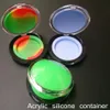 10pcs Acrylic silicon container 6ml wax concentrate make up silicone containers box food grade ABS makeup case dab dabber jars tool storage