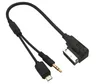 AMI MMI 3.5mm AUX 마이크로 USB 인터페이스 안드로이드 스마트 폰용 카 어댑터 케이블 화웨이 삼성 HTC 적합 아우디 A3 A4 A5 A6 A8 S5 Q5 Q7 TT