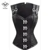 Corset Steampunk Clothing Corsets and Bustiers Gothic Black Waist Training Corsets Slimming Vest 12 Steel Boned Bustier