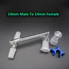 2016 New 3 Joints Glass Drop Down Adapter With Reclaimer Adapter And Keck Clip 2 Male 1 Female Joint 14mm 18mm Glass Dropdown