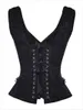 Steampunk-Korsett, Gothic-Kleidung, Korsetts und Bustiers, schwarze Weste, 12 Stahlstäbe, sexy Übergröße, Bustier-Korsett für Damen, Geschirr