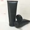 (30pcs)200g Empty Black Soft Refillable Plastic Lotion Tubes Squeeze Cosmetic Packaging, Facial cream flip cover hose