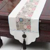 High End Jade Patchwork Luxury Table Runner Rustic Luxury Dining Table Protective Pads Thicken Silk Brocade Tea Table Cloth 200x33 cm