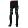 Gros-Nouvelle Arrivée Mode Hommes Jeans Noir Racer Moto Jeans Zipper Style Hip Hop Jeans Pour Hommes Taille 30-38 Y2062