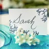 결혼식 호의 및 선물 "7 개의 바다"산호 장소 카드 사진 홀더 바닷가 주제 결혼식 구조