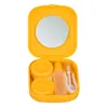 New Plastic Portable Mini Contact Lens Case Outdoor Travel Contact Lens Holder Container With Mirror Easy Carry For Eyes Care