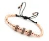 Fashion Men Women Jewelry, 4mm & 6mm Round Beads Weave Three Micro Pave CZ Charm Balls Braiding Macrame Bracelet & bangles
