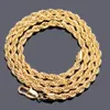 24K Gold Filledd Twisted Link Chains Necklace Womens Mens Collar Jewelry