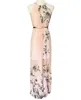 Robe longue en mousseline de soie pour femmes, col rond, imprimé Floral, Maxi, élégante, décontractée, style Boho, robes de soirée avec ceinture, vente en gros