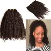 Afro Kinky Curly Clip in Human Hair Extensions voor zwarte vrouwen Maleisisch haar 7 stks/set G-EASY