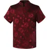 Vente en gros - 2017 Printemps Automne Caractéristiques Chemises Hommes Casual Chinois Traditionnel Manches Courtes Tang Chemise Hommes Chemises L900