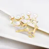 Pearl Rhinestone Brooch Pin Silver Gold-plate Alloy Faux Diamente Broach for bridal wedding costume party dress Pin gift 2016 new fashion