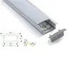 50 x 1m SETTER / LOT LINEAR FLANGE LED Aluminiumprofil och T-profil Extruderingsprofil för tak eller infällt vägglampa