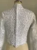 Muslim Wedding Boleros with Lining Jackets High Neck Ivory White Long Sleeve Lace Beaded Bridal Jacket Shrug 2017 Elegant Wrap4796874