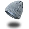 Höst och vinter lämnar ulllock plus sammet filt kreativ kreativ akryl stickad hatt grossist 7 färger mössor