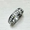 Classic 6mm 18k White Gold Silver Color Plated Cz Diamond Rings Wedding Band Tungsten Lovers Ring for Women and Men